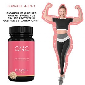 Bruleur de Graisse Puissant BLOCK+, Perte de poids rapide et efficace, Réduit 90% Digestion des Glucides, Coupe faim puissant