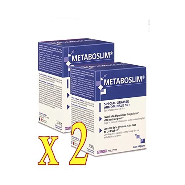 Ineldea METABOSLIM 90 GELULES - Spécial graisse Abdo - Lot de 2 Boites de 90 Gélules 2 