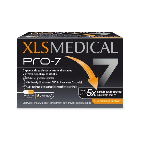 XL-S Medical PRO-7 - Gélules pour une aide à la perte de poids - 7 bénéfices 1 2 - Perdez jusquà 5x plus de poids quave