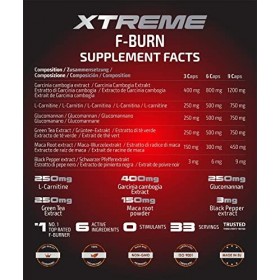 Xtreme F-Burn | Ingrédients 100% Naturels de Brûleur de Graisses | 100 Pilules de Perte de Poids Keto Vegan Maca & Garcinia P