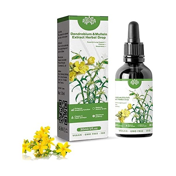 Clearbreath Dendrobium & Mullein Extract - Powerful Lung Support, Herbal Lung Health Essence, Dendrobium Mullein Extract Herb