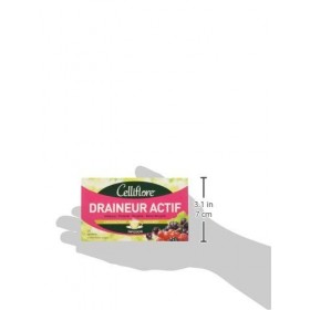 CELLIFLORE - Infusion Draineur Actif - A Base dHibiscus/Pissenlit/Bruyère/Reine des Près - 20 Sachets