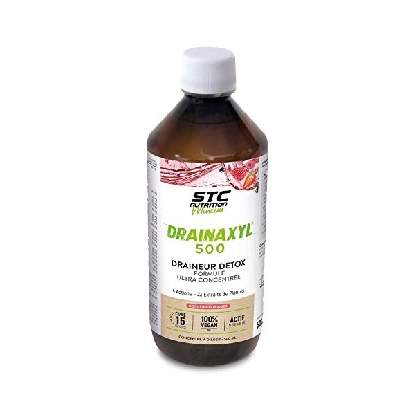 STC NUTRITION - Drainaxyl 500 - Draineur Detox aux extraits de plantes - Formule ultra concentrée - Cure de 15 j - Fruits Rou