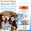 Doctors Best, Betaine HCI avec Pepsine et Gentiane Amère, 650 mg, 360 Capsules molles, Hautement Dosé, Testé en Laboratoire,