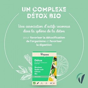 Vitavea - Detox Triple Actions - Complément Alimentaire Détox Foie, Digestion, Reins, Draineur - Bouleau, Radis Noir, Citron 