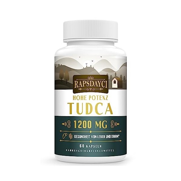 TUDCA ultra-puissant 1200 mg par portion , 60 gélules - Sels biliaires dacide tauroursodésoxycholique, supplément pour le f