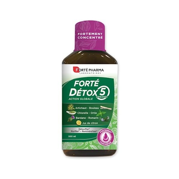 Forté Pharma - Forté Détox Foie | Complément Alimentaire Detox - Chardon-Marie Radis Noir Desmodium et Vitamines - Détox du f