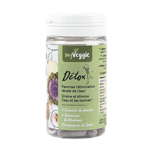 myVeggie - Détox - Élimination, Confort Digestif, Drainage, Détoxifiant Foie, Intestin, Detox Colon, Reins - Extraits De Plan