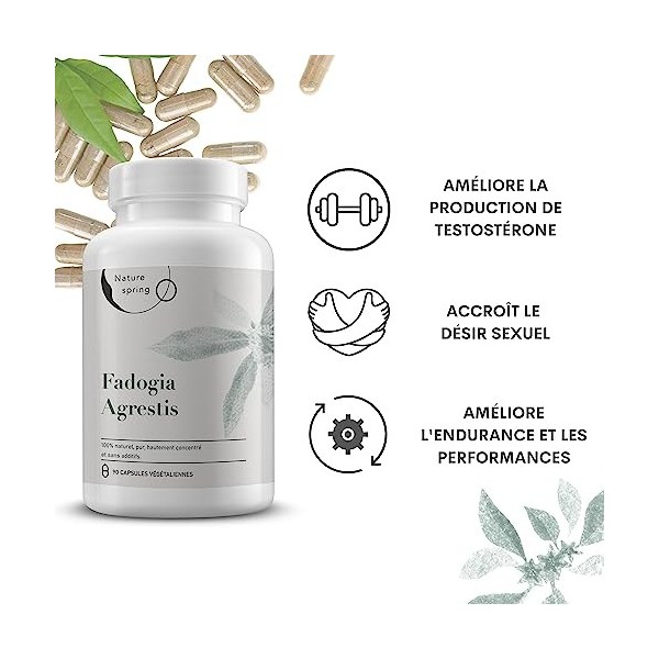 Fadogia Agrestis 600 mg par portion | 90 gélules | supplément Fadogia Agrestis 10:1 extrait de racine | à base de plantes, ha