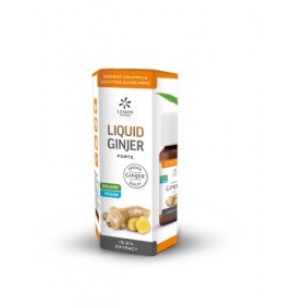 Liquide/Gouttes GINJER® extra-fortes biologique. Extrait racine de gingembre sans alcool, sans sucre, sans gluten, sans lacto