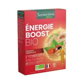 Santarome Bio - Complément Alimentaire Energie Boost Bio | Coup de Boost immédiat, Riche en Caféine Naturelle - A base de pla