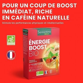 Santarome Bio - Complément Alimentaire Energie Boost Bio | Coup de Boost immédiat, Riche en Caféine Naturelle - A base de pla