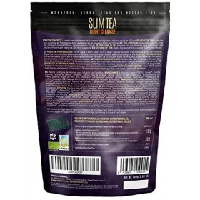 SLIM TEA Night Cleanse - Bio - Tisane Detox - Thé relaxant Anti Stress - Digestion – Anti Ballonnements - Rooibos, Valériane