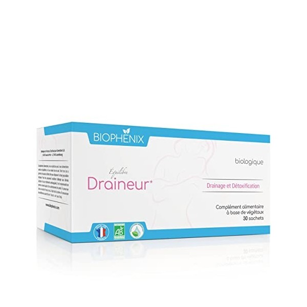 Biophénix Equilibre Draineur 30 sachets - Complément alimentaire BIO 100% naturel à base de végétaux - Drainage et détoxifica