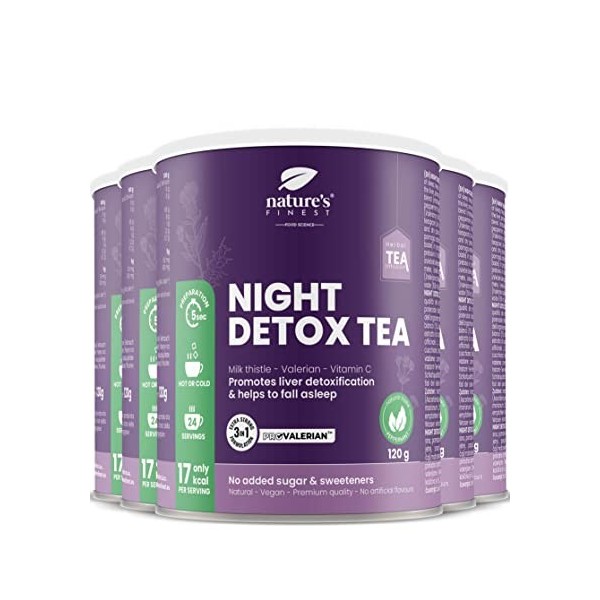 Natures Finest Night Detox Tea | Herbal Cleanse pour une détoxification douce pendant la nuit | Soutenir la perte de poids, 