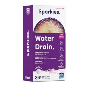 NovaBoost - Sparkies Water Drain - Diurétique/Rétention deau - Complément Alimentaire à boire - Pépins de raisin, Feuilles d