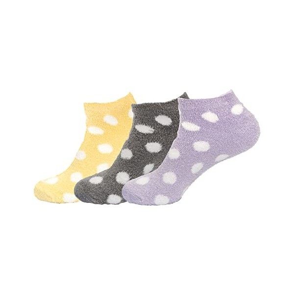 BambooMN Chaussettes pelucheuses en nylon infusées à laloe pour femme, Asst F, X-Large