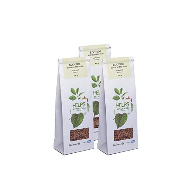 HELPS INFUSIONES -Infusion Rooibos en vrac 100% naturel. Thé digestif et relaxant. Sac en vrac 100 grammes. Pack 3