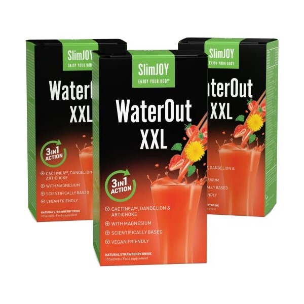 Draineur WaterOut XXL - Magnésium, persil, ortie, pissenlit, artichaut - Detox - Boisson drainante et diurétique - 30 sachets