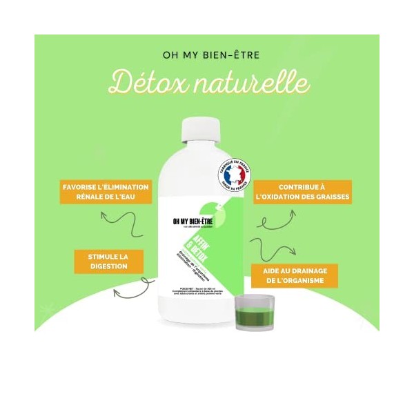 OH MY BIEN-ÊTRE - Detox Minceur - Draineur Brule Graisse Puissant - Ventre Plat Femme Homme - Foie Détox - The Vert + Guarana
