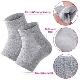 Chaussettes de talon en gel hydratant à bout ouvert pour femme - Pour talons secs et craquelés 3P 