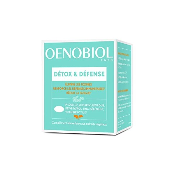 OENOBIOL - Compléments Alimentaires – Détox & Défenses – Détoxifie l’organisme - Boost les défenses immunitaires – Réduit la 