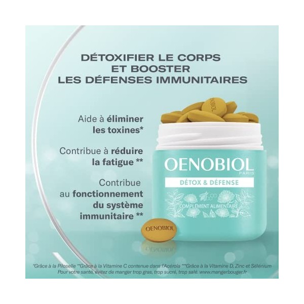 OENOBIOL - Compléments Alimentaires – Détox & Défenses – Détoxifie l’organisme - Boost les défenses immunitaires – Réduit la 