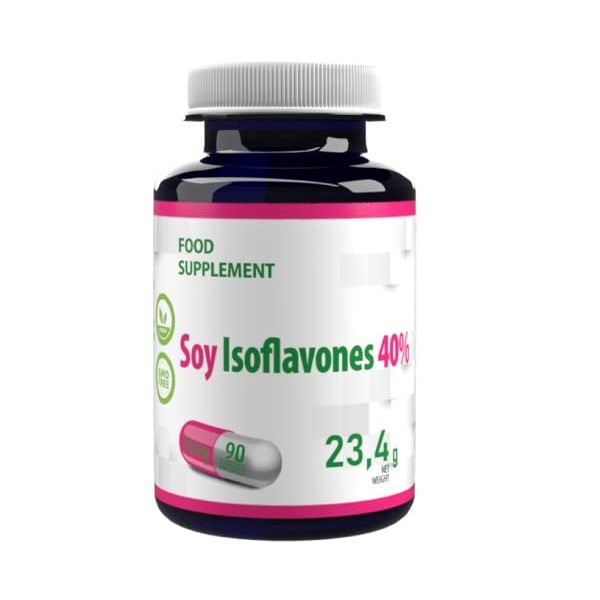 Isoflavones de Soja 90 gélules végétales, Testé par un Laboratoire tiers, sans gluten ni OGM