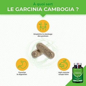 GARCINIA CAMBOGIA Pure - Coupe faim et brûleur de graisse naturel - 60% dAHC - 60 gélules de 500 mg VEGAN - Complément Mince