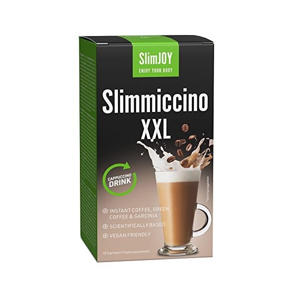 SlimJOY Slimmiccino XXL - Délicieux café avec du Garcinia Cambogia, de lextrait de café vert et du Guarana - avec un E-book 