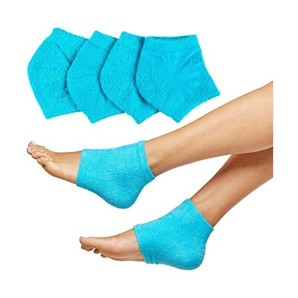 ZenToes Lot de 2 paires de chaussettes de spa hydratantes doublées de gel pour guérir et traiter les talons secs et craquelés...