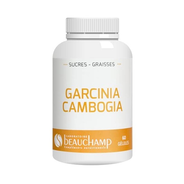 Laboratoire Beauchamp - Complément alimentaire GARCINIA CAMBOGIA - 60 gélules - Gestion du poids corporel - Réduit le stockag