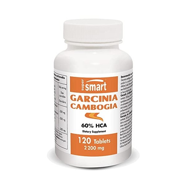 Supersmart - Garcinia Cambogia 550 mg - Extrait de Garcinia Cambogia Standardisé à 60% d’Acide Hydroxycitrique - Minceur - Ai