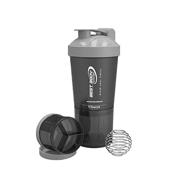 Best Body Nutrition Shaker à protéines - Acier Noir - 700 ml - sans BPA