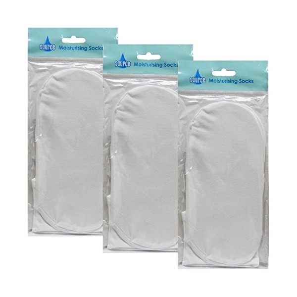 Source Healthcare Lot de 3 paires de chaussettes de nuit en coton hydratant