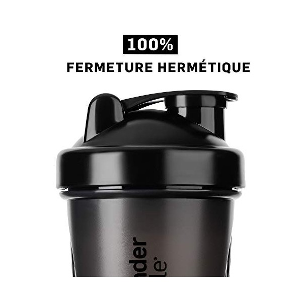 BlenderBottle Classic Shaker | Shaker Protéine | Bouteille deau |Blenderball | 820ml - noir