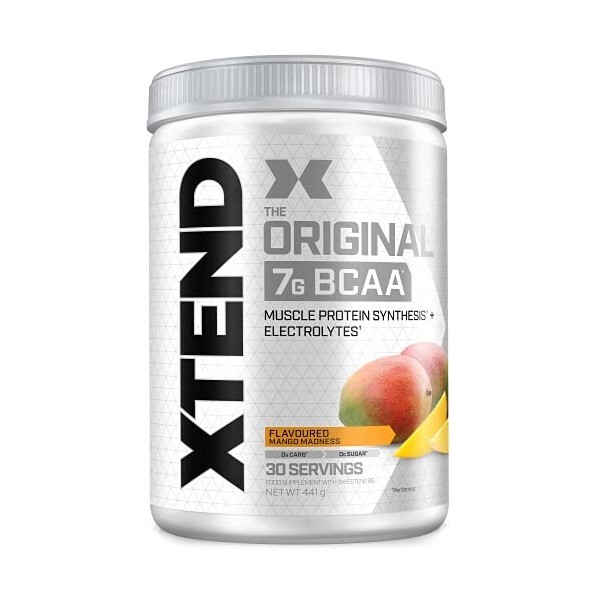 Poudre XTEND Original aux BCAA - mangue | complément alimentaire aux acides aminés ramifiés | 7 g de BCAA + électrolytes pour