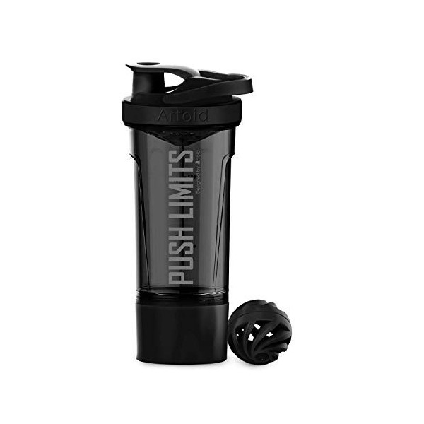 Artoid Mode 720ml Bouteille Shaker protéines avec compartiment à poudre 150 ml sans BPA