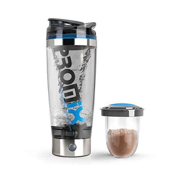 Promixx Pro Shaker Bottle édition iX-R - Rechargeable, Puissant pour des shakes Protéinés Lisses - Comprend un Stockage Sup