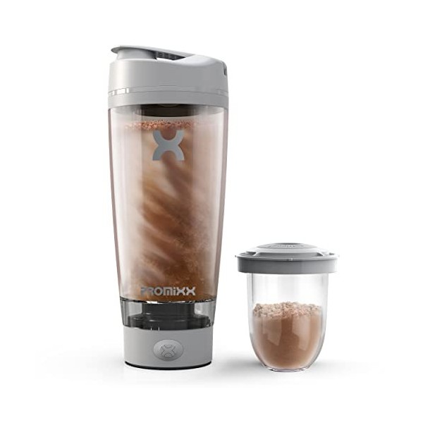 Promixx Pro Shaker Bottle édition iX-R - Rechargeable, Puissant pour des shakes Protéinés Lisses - Comprend un Stockage Sup