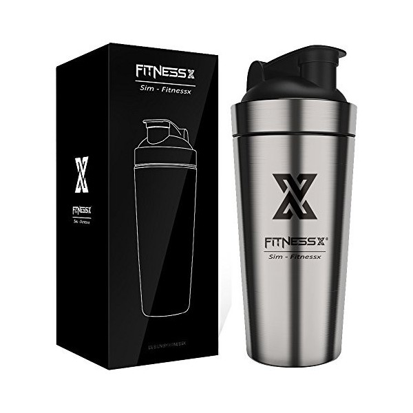 X SIM FITNESSX Sport Fitness Shaker acier inoxydable Protéines Bottle de protéines | Bottle de protéines Conservation de la c