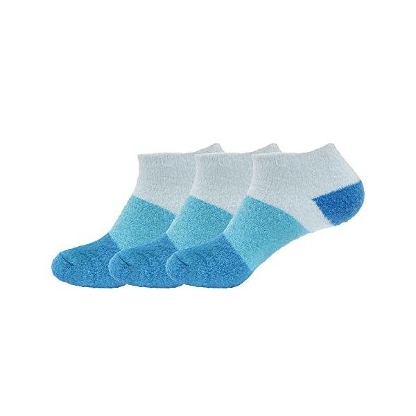 BambooMN Womens Small Super Aloe Infused Fuzzy Nylon Socks 3 Pairs - Blueberry