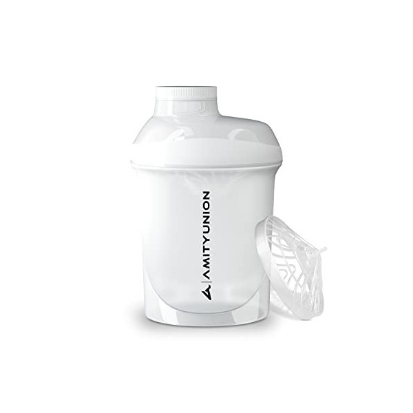 Protein Shaker Deluxe 400 ml étanche, sans BPA, avec tamis et balance - ORIGINAL - pour shakes crémeux de protéines de lactos