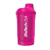 BioTechUSA Wave Shaker, Shaker pour tous les types de boissons à mélanger, sans BPA, nettoyage facile, 600 ml, Transparent