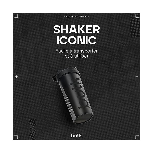 Bulk Shaker Iconic, Protéine Shaker, Black de jet, 750 ml