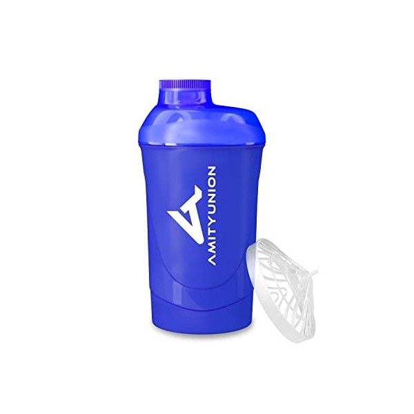 Protein Shaker Protein Shake Deluxe 800 ml - shaker protéiné étanche, sans BPA avec tamis et tartre pour les shakes crémeux d