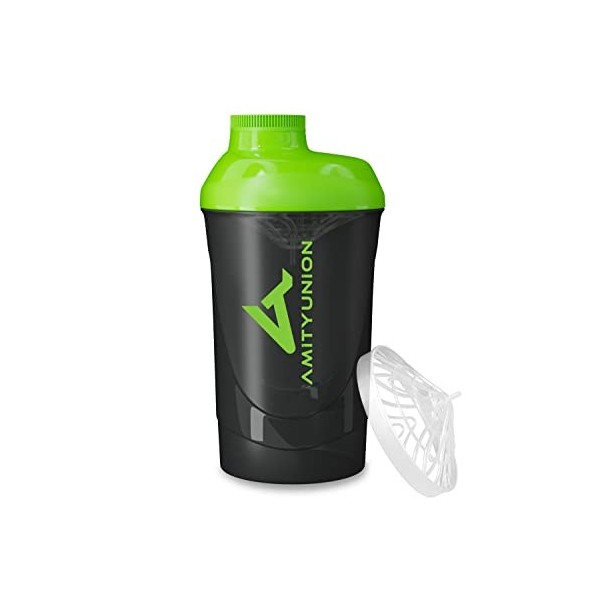 Protein Shaker Protein Shake Deluxe 800 ml - shaker protéiné étanche, sans BPA avec tamis et tartre pour les shakes crémeux d