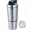 Lotvic Shaker à Protéines en Acier Inoxydable, 600+200ML Shaker Proteine Inox, Protéine Shaker Avec Boule Dagitation, Sport 