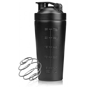 Aprilye Shaker Proteine Inox Sport Fitness Shaker 750ml Shaker à Protéines en Acier Inoxydable Boules de Mélange Pour le Spor