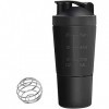 Lotvic Shaker à Protéines en Acier Inoxydable, 600+200ML Shaker Proteine Inox, Protéine Shaker Avec Boule Dagitation, Sport 